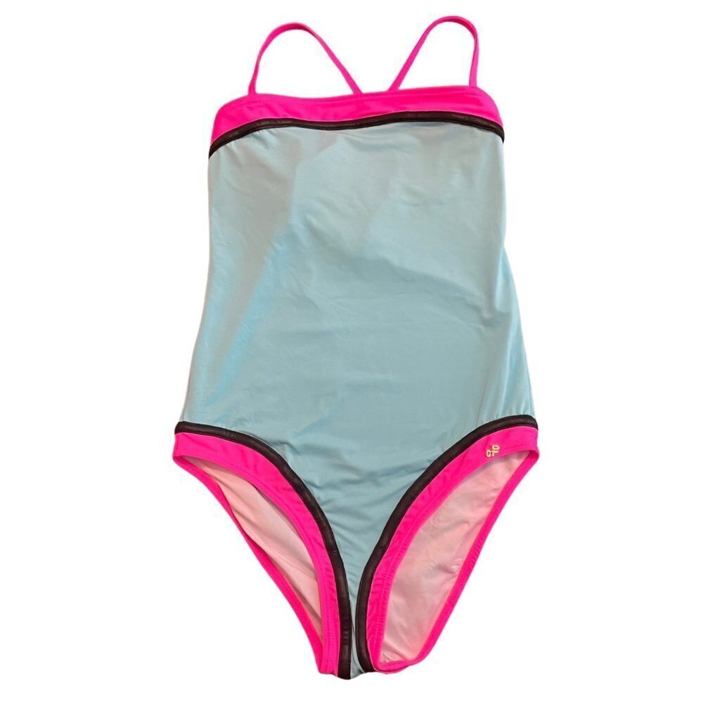 PilyQ Girls Neon Color Block Bandeau One Piece Swimsuit Sz. 16 NWT